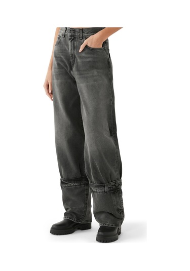 Haikure Geniş Paça Kadın Kot Pantolon Mavi