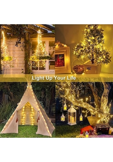 Fastbuy Turcoshop11 105 Feet 300 Led Solar Bahçe Ağaç Düğün Ramadan Dekor, 8 Mod Ip44 Sıcak Beyaz Sıcak Beyaz