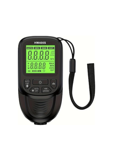 Honeybeeshop Hw400s Siyah Dijital Kaplama Kalınlık Ölçer Çift Fe Nfe Probeler 0 2000µm Led Ekran Abs