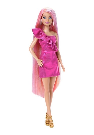 Nessiworld Jdc85 Barbie Upuzun Muhteşem Saçlı Bebekler Pembe Saçlı Bebek-39765