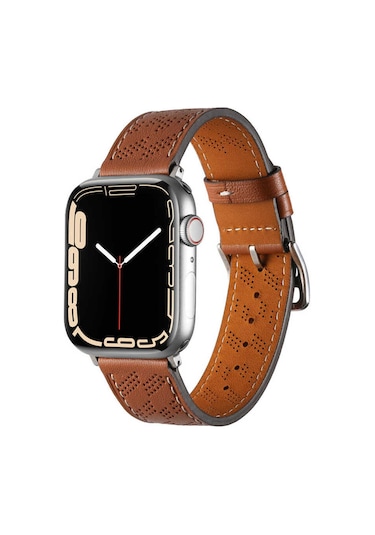 Watch 42mm Uyumlu Krd-76 Pu Deri Kordon Strap Kayış Pak Kahverengi