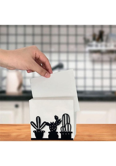 Homyl Masa Üstü Kağıt Peçete Tutucu Standı Organizatör Siyah