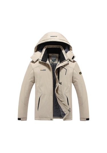 Erkekler İçin Gündelik Kapüşonlu Kalın Polar Ceket Kırmızı