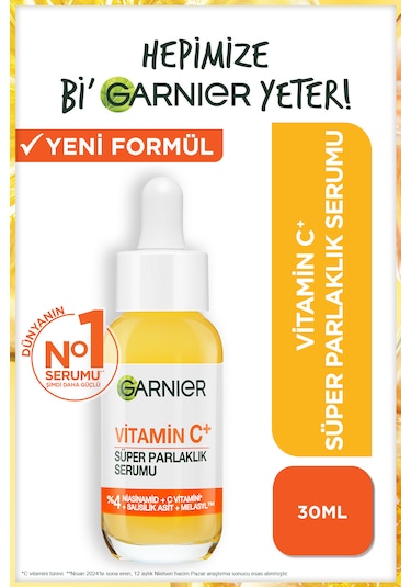Garnier Vitamin C+ Süper Parlaklık Serumu (Niasinamid, Salisilik, Melasyl) 30 ML