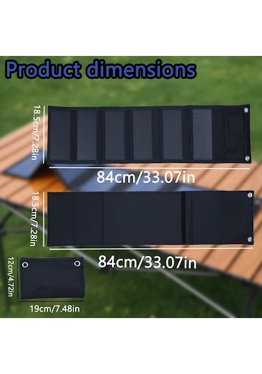 Elmpaly Yeni Altı Katlanır 60w Taşınabilir Güneş Enerjili Şarj Cihazı - Usb 5v Çıkışlı, Kamp Ve Seyahat İçin Powerbank, Fan, Fener