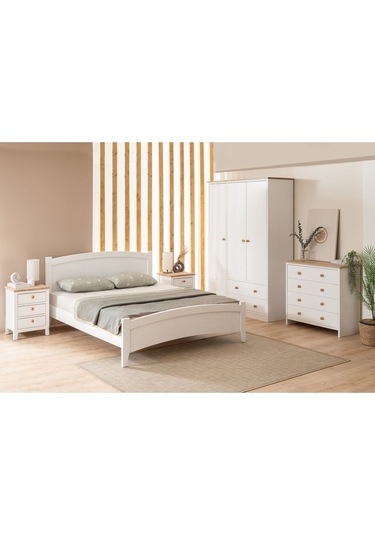 Karya Modern İnci Beyaz Çift Kişilik Karyola