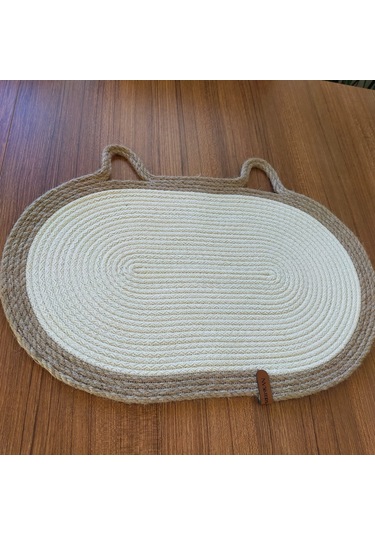 Krem-jüt Evcil Hayvan Mama Paspası, Kedi Mama-su Matı