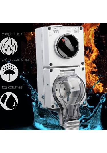 Su Geçirmez Şalterli Priz