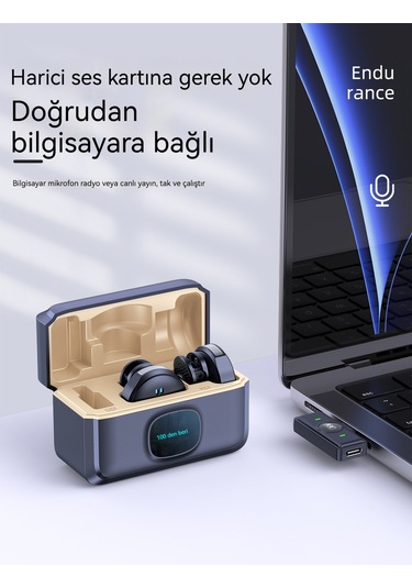Düzme Manyetik Ekran Kablosuz Yaka Mikrofonu Tip-c Arayüzü