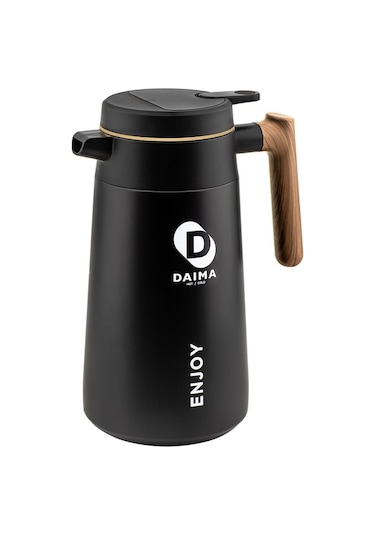 Daima Enjoy 1680 Ml 12 Saat Sıcak 24 Saat Soğuk Siyah Termos Siyah