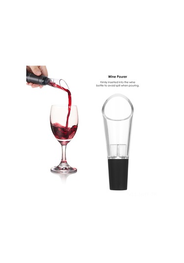 Monyee Pervane Tipi Hava Basınçlı Şarap Açıcı Seti: Folyo Kesici + Vakum Sıtma + Dökücü, Ahşap Mantarları Zararsız Açar, Ev/bar İçin Pratik 4'lü Paket Diğer