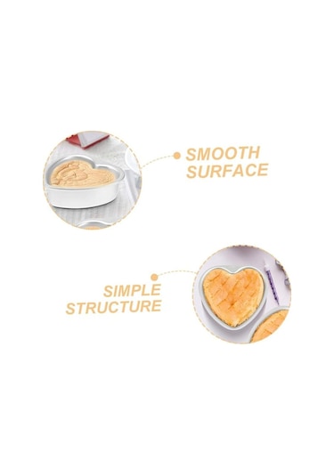 Kek Kalıbı Kalpli Bisküvi Kalp Şeklinde Alüminyum 1 Adet Ağız Çapı 20 Cm Yükseklik 5,5 Cm Gri