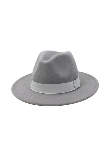 Fedora Ş Ş Geniş Kenarlı Ingiliz Açık Havada 0045 Hafif - Gri