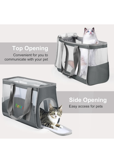 Funadd Portable Breathable Pet Bag Outdoor Shoulder Tote Bag Grey