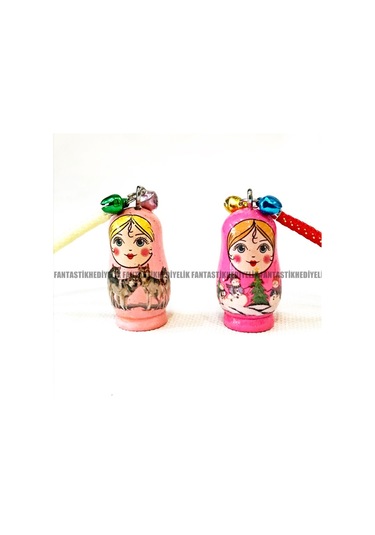 Matruşka Iç Içe Geçmeli Ahşap Rus Bebek Araba Ayna Süs Anahtarlık