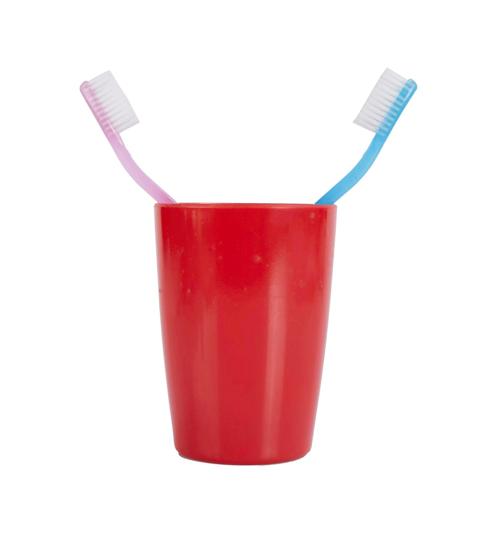 2 Adet Diş Fırçalık Ve Macun Kabi Kırmızı Melamin 8x8x11cm 400ml Banyo Seti Çok Renkli