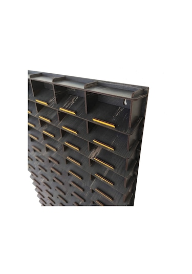 Eğimli 50 Araçlık Eskitme Siyah Hobi Araba Rafı