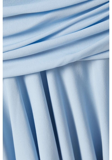 Acne Studios Asimetrik Elbise - - %100 Viskon - Jarse Kumaş - Modern Tasarım Açık Mavi