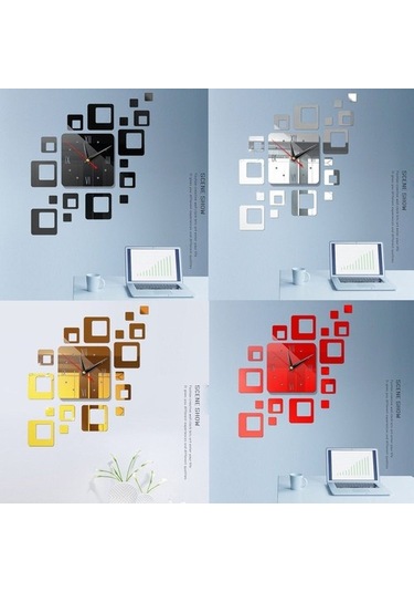 Goldenqian Dekoratif Duvar Saati Y0h0m0 ÇOk Renkli