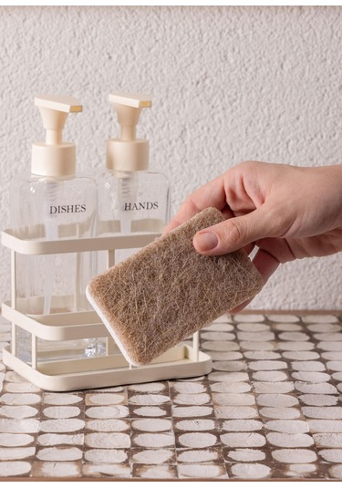 The Mia Metal Standlı Sıvı Sabunluk Beyaz 3 Parça Çok Renkli