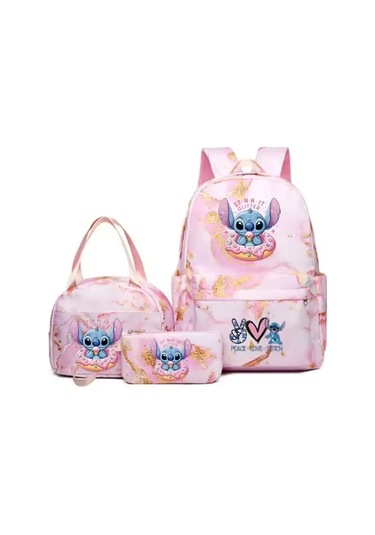 Getfit 3pcs Disney Lilo Dikiş Renkli Sırt Çantası Öğle Yemeği Çantası Sırt Çantası Kızlar Için Günlük Beyaz