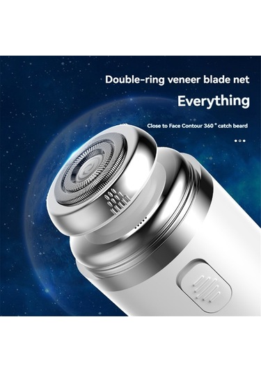 2'si 1 Arada Taşınabilir Elektrikli Tıraş Makinesi Burun Düzeltici Beyaz