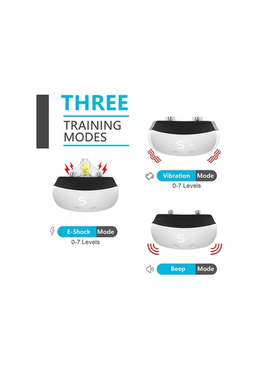 Köpek Havlama Tasması Şarj Edilebilir Havlama Önleyici Eğitim Tasması Eğitmeni Tüm Köpek Irkları İçi-beyaz