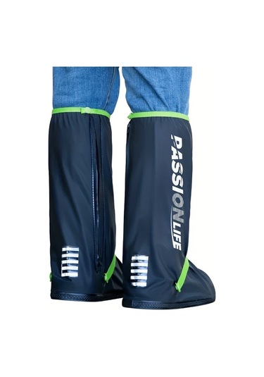 Willowhaven Dayanıklı Kalın Yüksek Topuklu Siyah Su Geçirmez Kar Geçirmez Outdoor Bisiklet Koruyucu Ayakkabı Kılıfı Altın