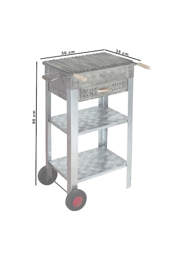 Metehan MTH-93 Çekmeceli - Lama Izgaralı - İki Tekerlekli Mangal
