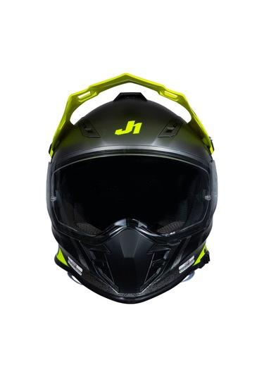 Just1 J34 Pro Outer Space Kapalı Motosiklet Kaskı Siyah Antrasit Sarı Gri - Sarı