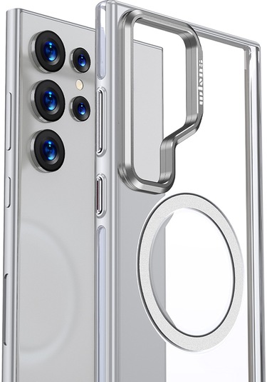 Galaxy S25 Ultra Kılıf Magsafe Uyumlu Wlons Standlı Efsane Kapak Gri