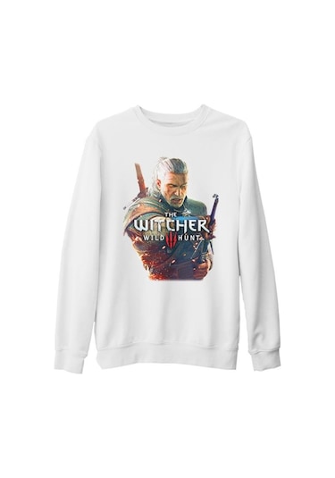 The Witcher - Wild Hunt Iıı Beyaz Kalın Sweatshirt