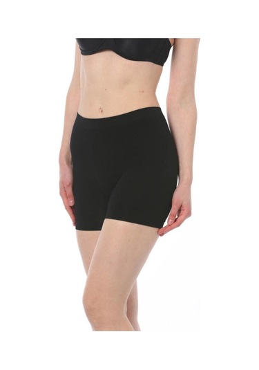 Dikişsiz Kadın Boxer Şort Yüksek Bel Külot 2 Adet Siyah
