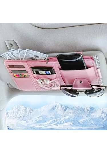 Araba Visor Organizatör Araba Visor Güneş Gözlüğü Tutucu Visor Aksesuarları Kamyonlar Için 1pc Pınk