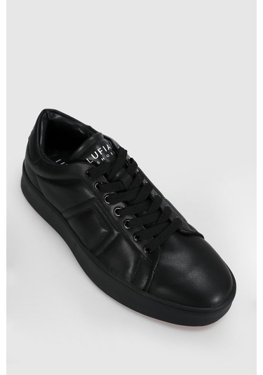 Siyah Hakiki Deri Bağcıklı Erkek Casual Ayakkabı Zeus M Siyah