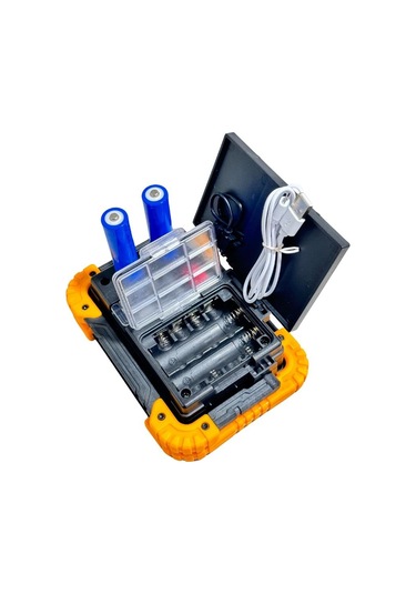 Lambada Solar 12v Cob Ledli El Projektörü Güneş Enerjili-şarjlı Usb Çıkışlı Su Geçirmez