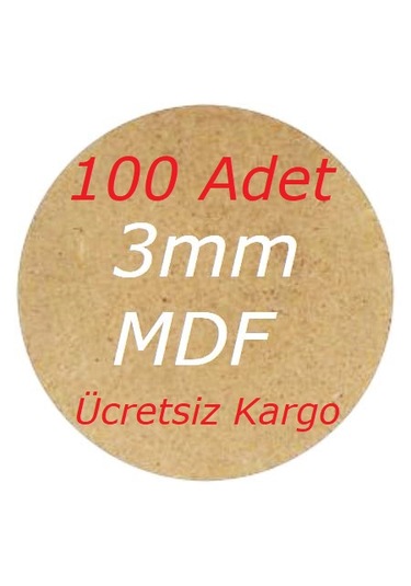 5 Cm Çap 3 Mm Ham Mdf 100'lü Paket - Yuvarlak