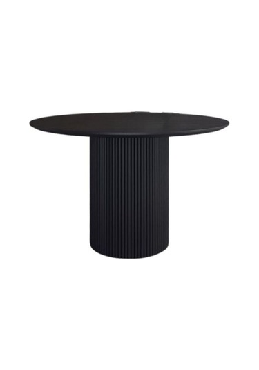 Breeze Yuvarlak Ahşap Bohem Masa 90x90 Siyah