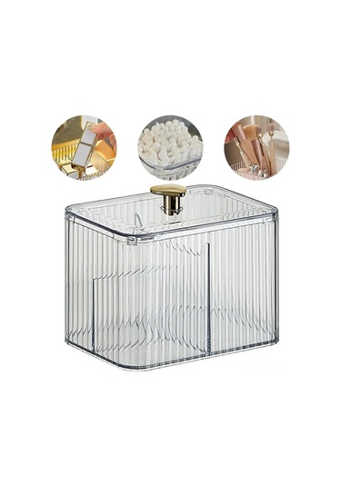 Fosenze 3 Bölmeli Transparan Pet Kosmetik Organizer - Kaliteli, Su Geçirmez, Makyaj Ve Makyaj Gereçleri İçin Raf Yöneticisi Şeffaf