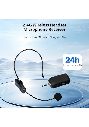 Maiyame 2.4g Kablosuz Mikrofon Seti - 3'lü Profesyonel Ses Sistemi Kulaklık, El Mikrofonu, Yakalık Mikrofon 30m Menzil 112 Karakter