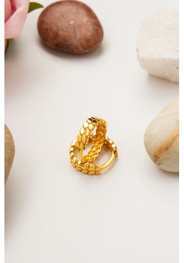 22 Ayar Altın 2,8 Gram Gizli Klips Pullu Kadın Küpe Lkkp1341