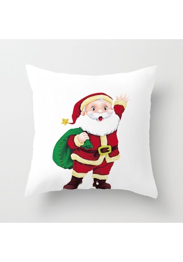 Cartoon Hand-painted Style Christmas Decorative Pillow No.14 Ekru