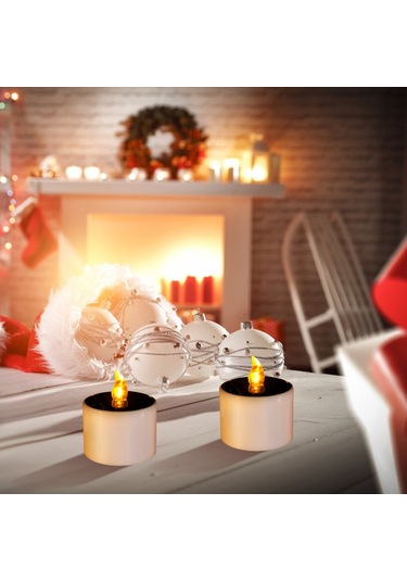 Maiyame 6 Adet Güneş Enerjili Led Mumlar, Dış Mekan Dekorasyonu, Akşam Kullanıma Hazır, Gerçekçi Parıltı Efekti, Partiler Ve Bayramlar İçin Enerji Tasarruflu Soğuk Beyaz