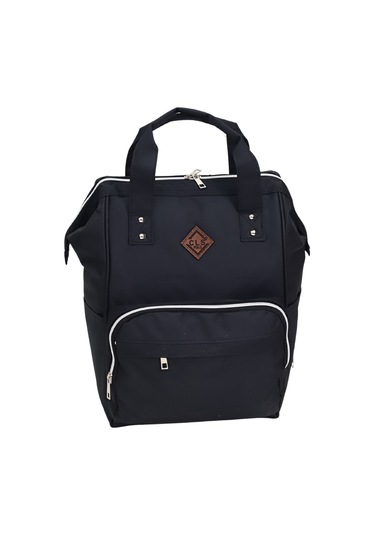 Termal Bölmeli Siyah Anne Bebek Sırt Çantası Geniş Hacimli Su Geçirmez Bakım Çantası Puset Uyumlu Siyah