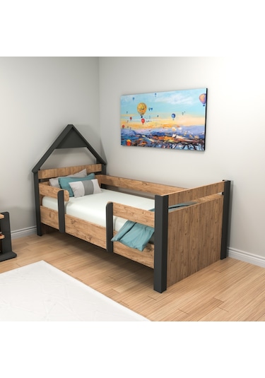 Arnetti Valerin Çocuk Montessori Karyola Atlantik Çam Antrasit