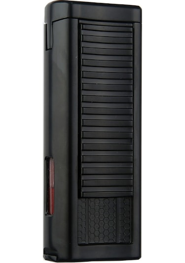 Quantoro Çift Torch Pürmüz Siyah Metal Puro Çakmağı - Trz1139
