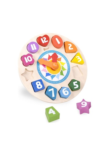 Classic World Ahşap Saat Ve Şekiller Tik Tak 1 Adet