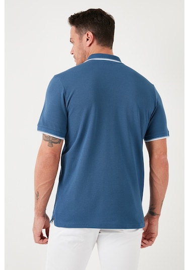 Buratti % 100 Pamuk Düğmeli Regular Fit Erkek Polo Yaka T Shirt 5902118 Koyu Mavi