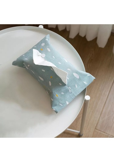 Mavi-sevimli Karikatür Doku Kutusu Peçete Saklama Kutusu Pamuk Keten Saklama Çantası Ev Dekorasyonu Oturma Odası Saklama Kutusu