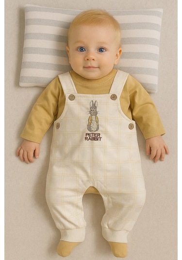 Erkek Bebek Peter Rabbit Nakışlı Salopetli Takım Uzun Kollu Sweatshirt Ve Tulum 2 Li Set 128706 Sarı Erkek Bebek Peter Rabbit Nakışlı Salopetli Takım Uzun Kollu Sweatshirt Ve Tulum 2 Li Set 128706 Sarı